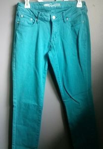 Teal color rockstar skinny jeans old navy